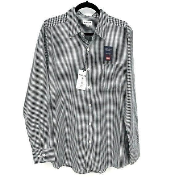 Haggar Other - Haggar Wrinkle Resistant Shirt Men's Large Button Lightweight Long Sleeve $56